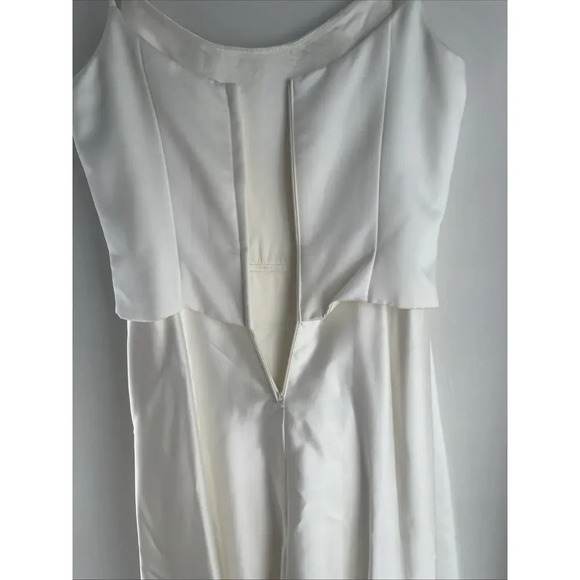 Scott McClintock Petite Wedding Dress Embroidered Rhinestones Ivory Satin Size 4 - Picture 10 of 16